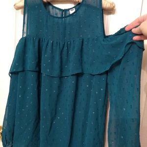 Old Navy sparkle cold shoulder top